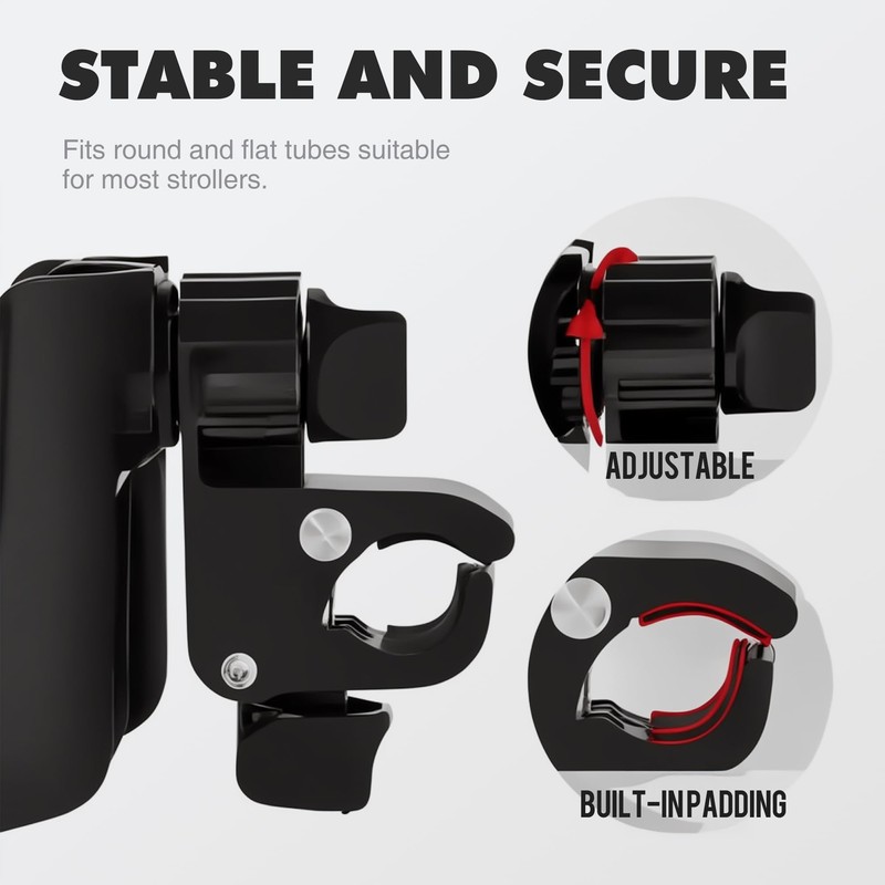 Li & Zhao Universal Stroller Cup Holder - 2-in-1 Wheelchair