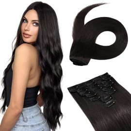 Hairro Clip in Hair Extensions Human Hair (10 Inch #Grey) Remy Human Hair Light Real Human Hair Clip in Extension for Women for Party Concert Date 50g 8PCs
