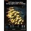PCORES Solar Christmas Lights Outdoor, 26ft 100 LED Warm White