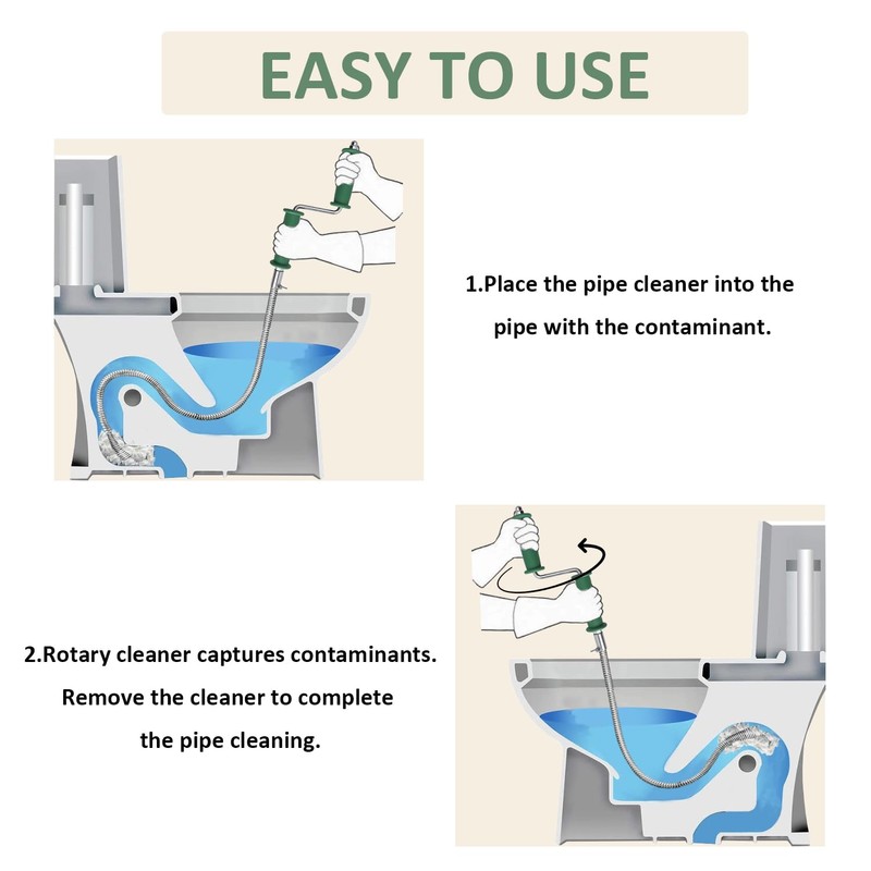 Asaiy Drain Unblocker Tool with Handle, Flexible Plumbing Snake, Professional