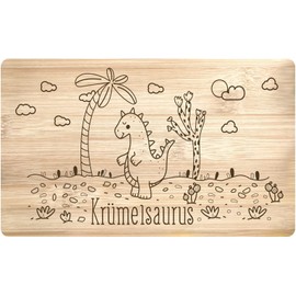 Tassenbrennerei Breakfast Board - Crumb Saurus - Dinosaur Bread Board - Real Wood Made in Germany - as a Gift for Children - Boys and Girls