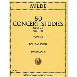 Milde: 50 Concert Studies, Op. 26 Volume 1 - Bassoon (International 467)