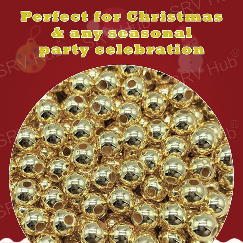 Christmas Bead Chain 10M, Luxury Plastic Garland, Xmas Tree Hanging