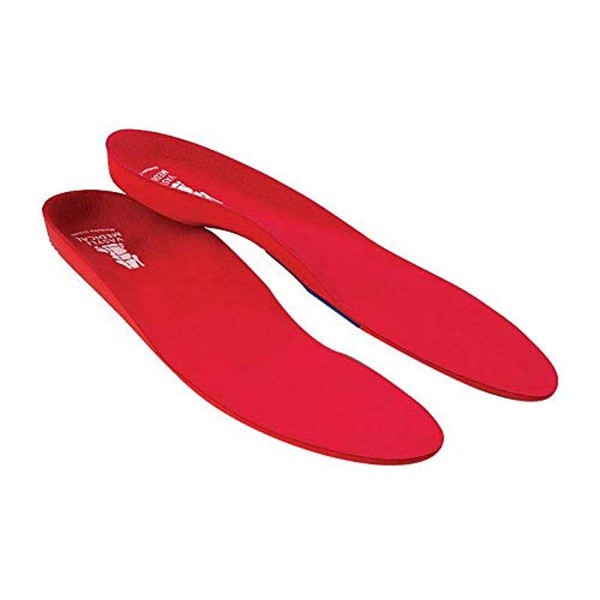 Vasyli Custom Full Length Insoles, Red, Small, Heel Grid Reduces Slippage, Firm Density, Biomechanical Control, Fast & Effective Pain Relief, Treats Pronation, Built-In Rearfoot Varus Angle