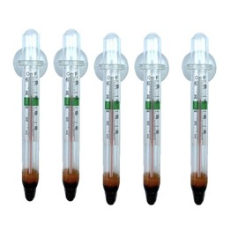 5-Pack Floating Glass Aquarium Thermometer with Suction Cup Fish Tank Aquarium Thermometer Safe for Freshwater and Saltwater Fish