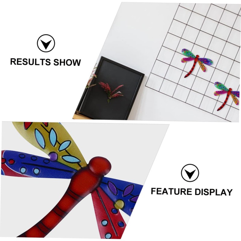 CHILDWEET 2pcs Iron Dragonfly Wall Decor Quirky Outdoor Pendant Perfect