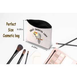 JNIAP Parrot Lover Gift Crazy Cockatiel Lady Cosmetic Bag Cockatiel Gift (Crazy Cockatiel Lady Bag)