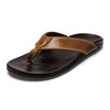 OLUKAI Hikianalia Men's Leather Sandal, Full-Grain Leather, Non-Marking Rubber Traction