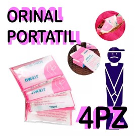 Veraly Orinal Portátil Bolsa Emergencia Adulto Estirable Viaje 4p F