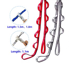 2pcs safety daisy chain, multi-ring adjustable nylon strap rope yoga pilates stretch band (Gray, Length：1.8m)