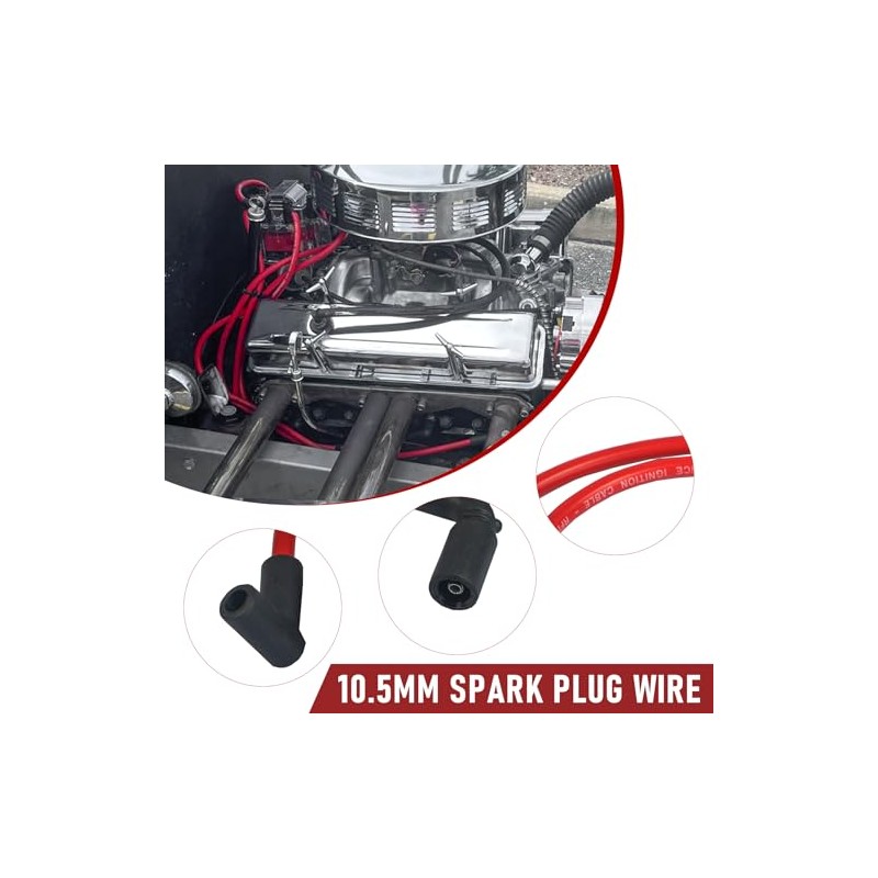JDMSPEED Nuevo cable de bujía de 10.5mm de repuesto para