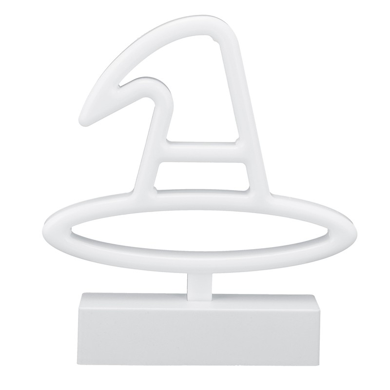 Neon Light Plastic Witch Hat Shape USB Battery Powered RGB