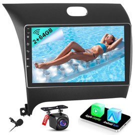 2+64GB Android Car Stereo for KIA Cerato K3 Forte 2013-2018 Wireless Carplay Android Auto, 9 Inch Touchscreen Car Radio GPS Navi WiFi Bluetooth Backup Camera FM RDS Radio EQ SWC