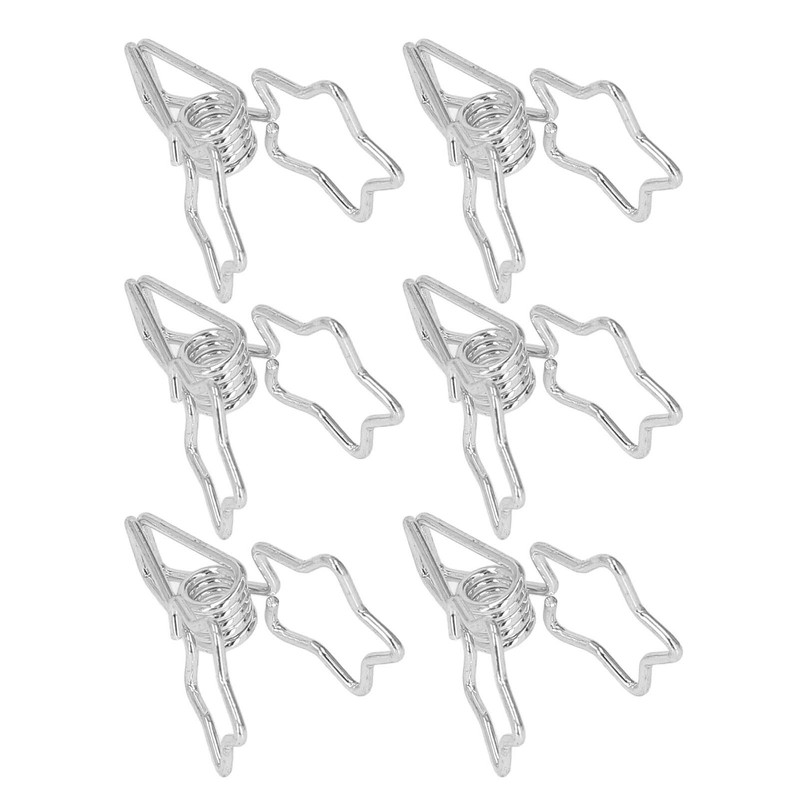 100Pcs Star Binder Clips Hollow Out Cartoon Style Strong Clamping