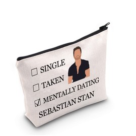 S Stan Fan Gift Single Taken Mentally Dating S Stan Makeup Bag Bucky Barnes Fan Gift Cosmetics Bag Travel Bag for Fandom Girls (Single Taken Mentally Dating)