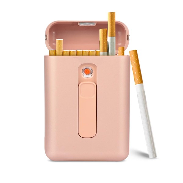 LOJAX Caja para Cigarrillos con Encendedor de Cigarrillos, 2 En