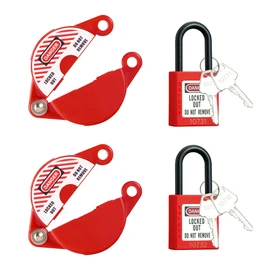 2 Sets Gate Valve Lockout and Safety Padlocks, Outdoor Faucet Lock Water Spigot Lock Propane Tank Valve Lockout Device for 1 to 2-1/2 in Dia Valve Handles, Prevent Water Theft, Unauthorized Water Use