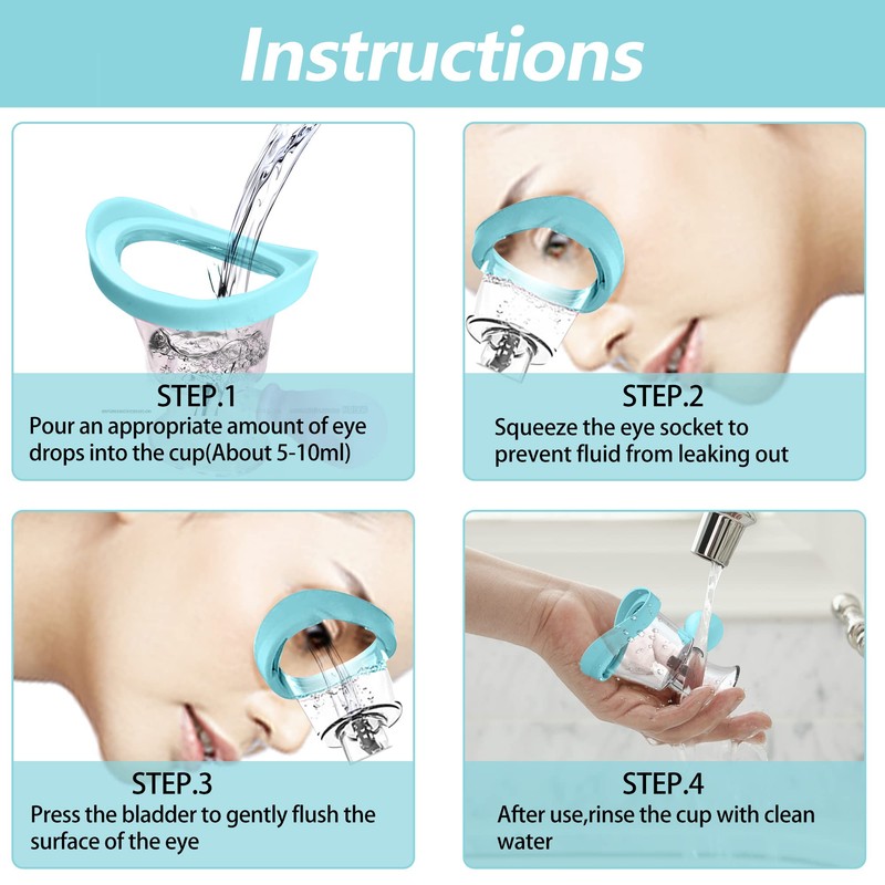 Abnaok Eye Wash Cup，Eye Wash Bath Kit – Silicone Eye