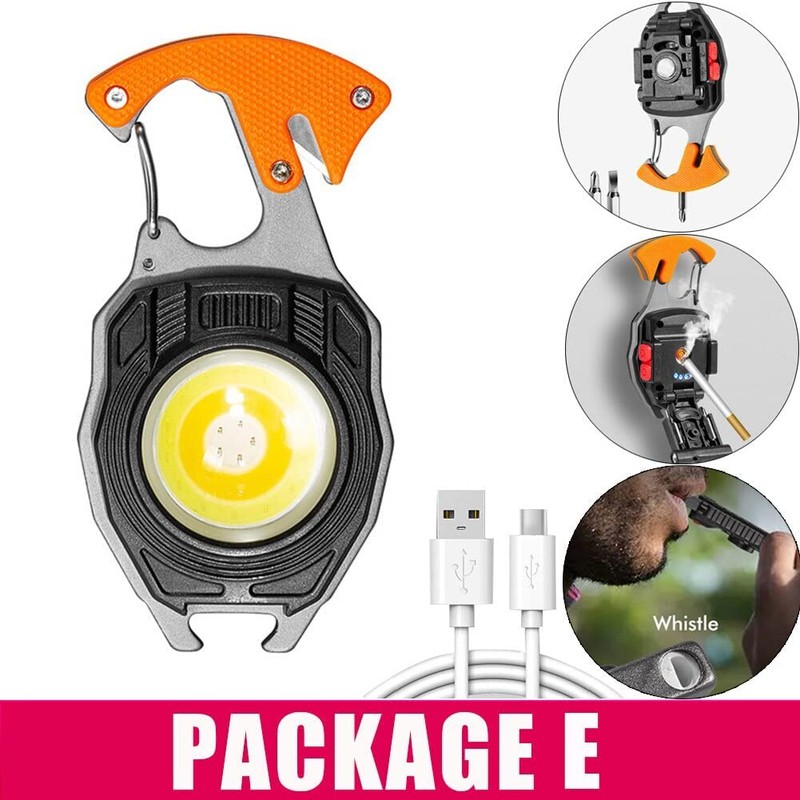 COB Keychain Work Light Keychain Flashlights 7 Light Modes 1600Lumen,portable