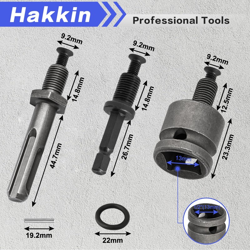 Hakkin 0.8-10mm Keyless Drill Chuck Adapter, 3/8-24UNF Capacity Mount with