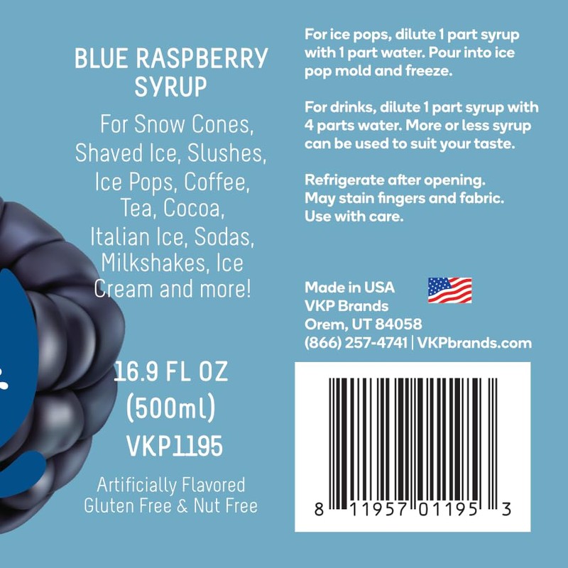 Time For Treats Flavored Syrup for Snow Cones, Homemade Sodas,