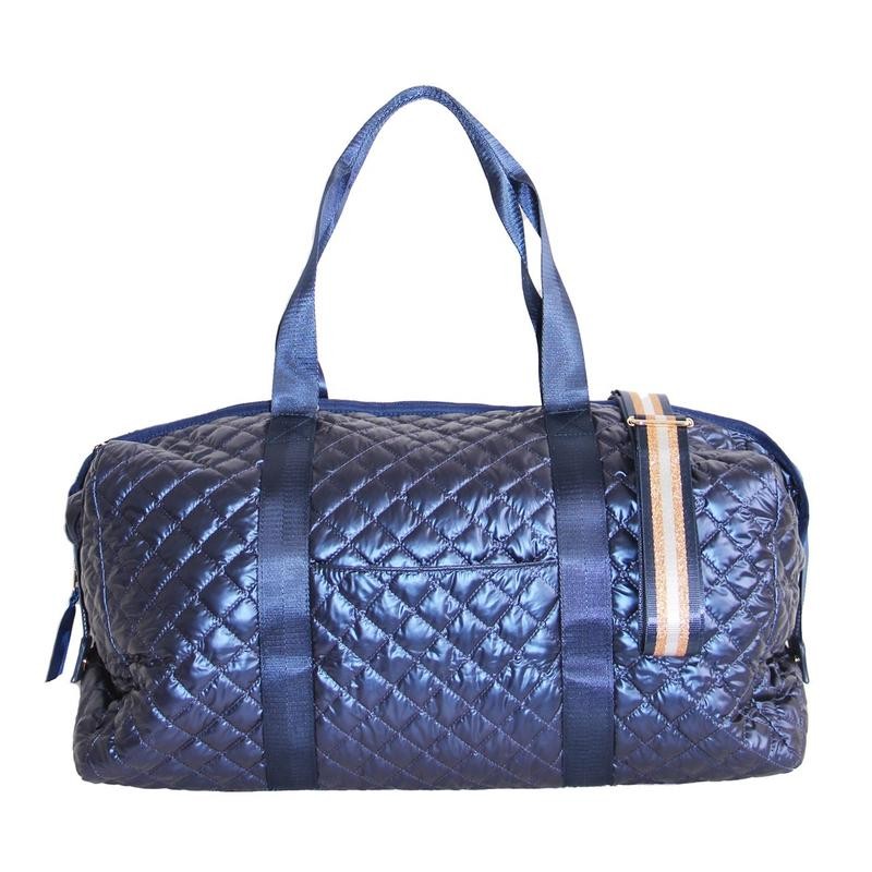 Debra Diamond Quilted Collection Weekender - Color: Champagne