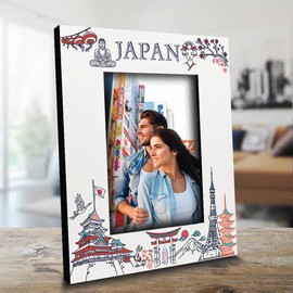 BELLA BUSTA-Japan Theme Picture frame-Wedding, Engaged, Honeymoon, Vacation in Japan - UV Print Japan symbols Design set (5x7 Vertical)