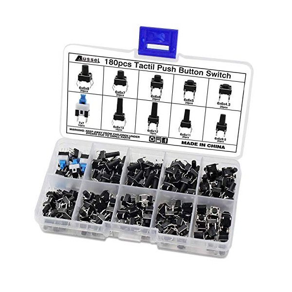 AusseL Aussel Tactile Push Button Switch Micro Momentary Tact Assortment
