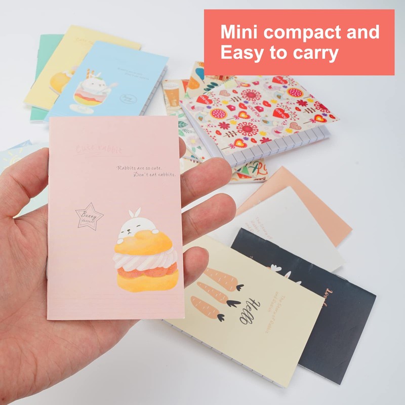 Pack of 16 Mini Diary Notebook A7 Notepad 10.5 x