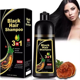 Black Hair Dye Shampoo Natural Instant 3in1 Hair Dye Shampoo 500ml FREE US SHİP