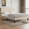 VECELO Full Size Bed Frame with Button Tufted Headboard, Upholstered
