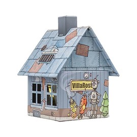 Crottendorfer - Metal Smoker House with Incense Holder - for Incense Cones Size M - Dimensions: 7.2 x 7.8 x 9.8 cm - Motif: Villa Rost - Made in Germany