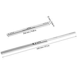 10 Pairs of 10 Inch Full Extension Drawer Slide,JEUIHAU Ball Bearing Side Mount Soft Close Drawer Slides, 2 Way Slide Track Rail, Ball Bearing Runners for Drawer