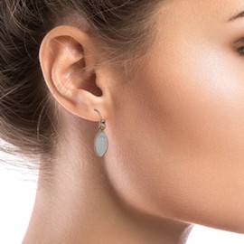 Meadows Natural Rainbow Moonstone Marquise Cut 925 Silver Rose Gold Plating Earrings Christmas Gifts for Women