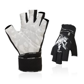 Vgo... Fitness Gym Workout Gloves,Breathable,Anti-slip,Lightweight & Breathable Fingerless Gloves,Padded Gym Gloves,Exercise Accessories forTraining(AL0031,Black,M,1Pair)