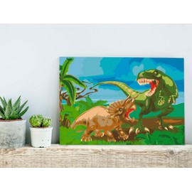murando - Paint by Numbers Dinosaur 60 x 40 cm Painting Set with Wooden Frame on Canvas for Adults Children Painting Hand Painted Kit DIY Gift Decoration n-A-0718-d-a