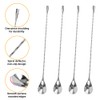 Set of 4 Bar Spoons 30 cm, Long Handle Cocktail