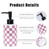 MUNILAIL Checkered Soap Dispenser with Matte Pump Pink and White