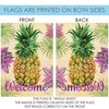Toland Home Garden 1112294 Welcome Floral Pineapple 12.5 x 18