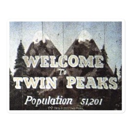 Twin Peaks Welcome Logo Die Cut Sticker (3" x3)