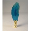 Lamp Finial-Natural BLUE/AQUA AGATE-Brass Base