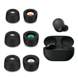 Seminer 3 Pairs Replacement In-Ear Headphones Compatible with Sony WF-1000XM5-3 Sizes, Padded Earplugs In-Ear Earphones (S/M/L, Black)