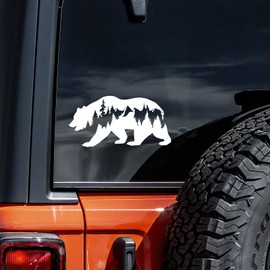 CCI Bear Mountains Adventure Wanderlust Decal Vinyl Sticker|Cars Trucks Vans Walls Laptop|White |7.5 x 3.75 in|CCI1814