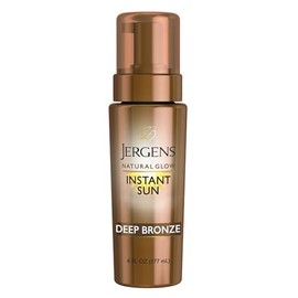 Jergens - Espuma bronceadora natural Glow Instant Sun sin sol, oscura, 6 onzas líquidas
