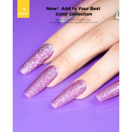 BURANO LED UV Nail Gel Shimmer Holographic Effect Soak off Peak Perform Gel Polish No Chip Home DIY Nail Salon (Shimmer Purple LP25)
