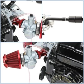 YOXUFA VM22 Carburetor Exhaust Header Muffler Stage 2 Kit Replacement for Predator 212cc 224cc 196cc 200cc 6.5HP Coleman CT200U BT200X Baja MB200 GX160 GX200 Axis M200 KT196 Mini Bike Go Kart Parts