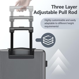 Ruausine 20 Inch Carry-on Luggage, 22x14x9 Airline Approved Carry on Luggage, Hard Shell Small Rolling Carry on Suitcase with Spinner Wheels TSA Approved for Travel (Gray, 20 Inch)