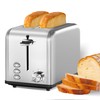Simple Deluxe 2-Slice Toaster, Stainless Steel Toaster, 6 Browning Setting