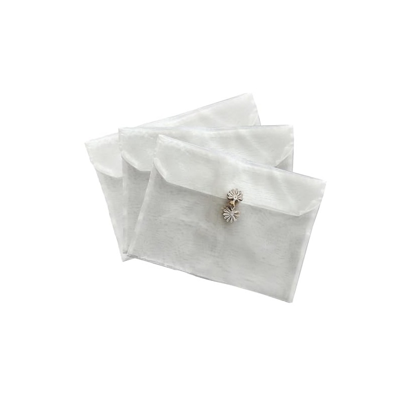 3 Pieces Scarf Storage Bag Beige Encrypted Matte Button Yarn