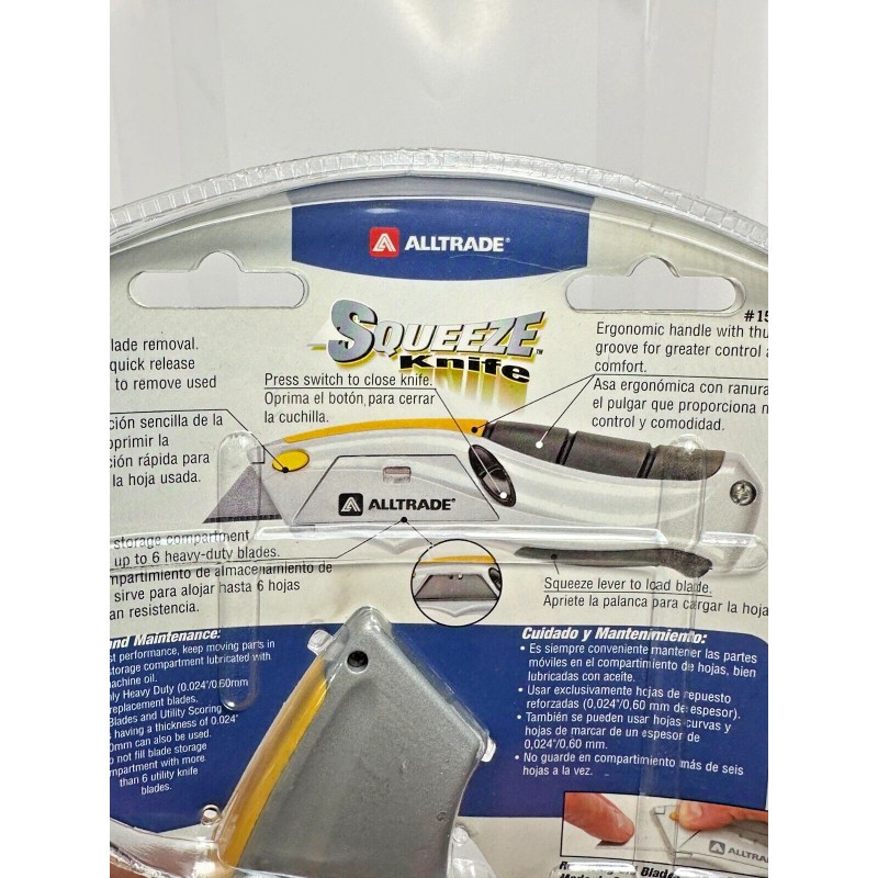 Alltrade 150003 BOX CUTTER Squeeze Craft Knife Ergonomic Easy Blade